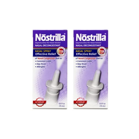 Nostrilla 12 Hour Nasal Decongestant Spray - 0.5 Oz, 2 Pack