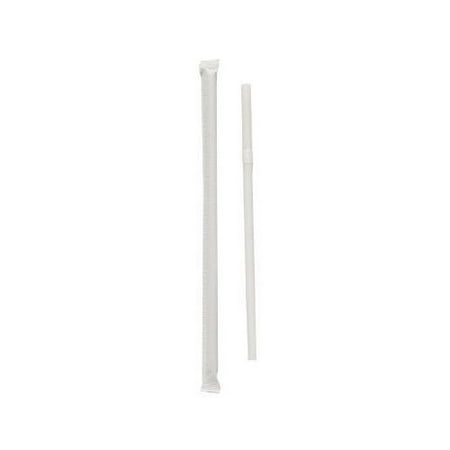 Solo Cup Company (10000 per Carton) Wrapped Super-Jumbo Flexible Straws in White