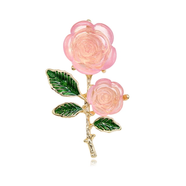 RO Broche de flores, hoja de moda, polvo de cristal de hielo para mujer, broche de sentimiento de alta gama, accesorio de traje, broche Sincero Electrónica