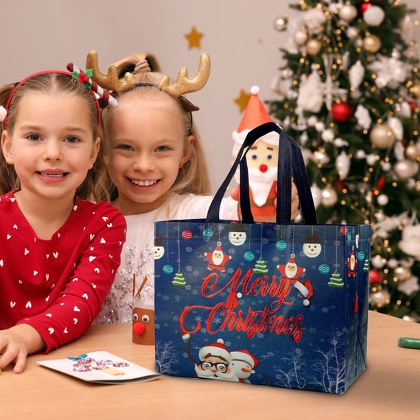 Bolsa de Compras Navideña, bolsa de regalo no tejida, bolsa de compra de estilo navideño, bolsa de regalo de fiestas, bolsa de decoración de Navidad, bolsa portátil plegable, material no