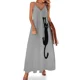 thumbnail image 1 of Vestido sin mangas con estampado de gato negro para mujer, elegante y holgado, traje de verano, 1 of 6