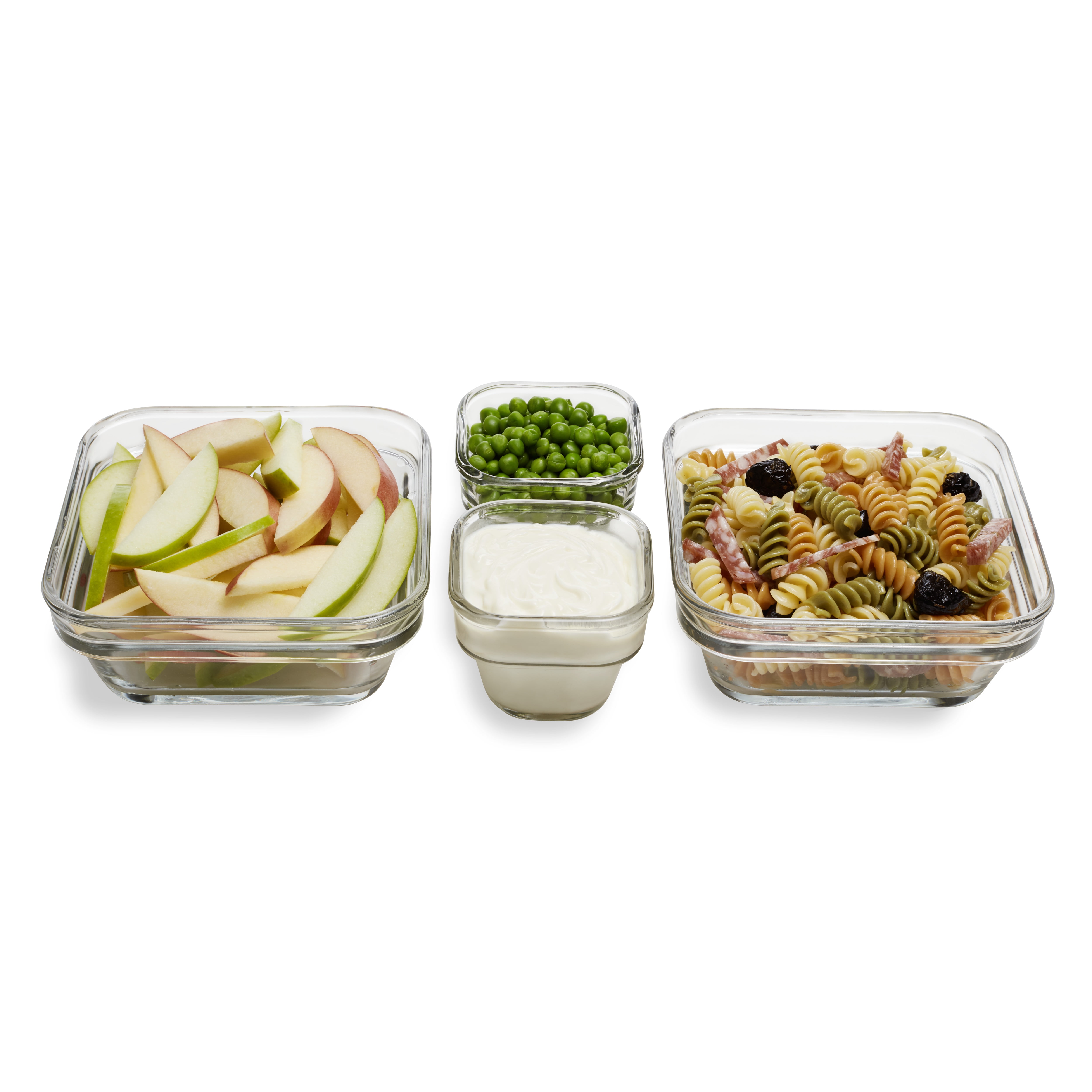 Libbey Stack It Small Glass Storage Containers With Lids Set Of 4