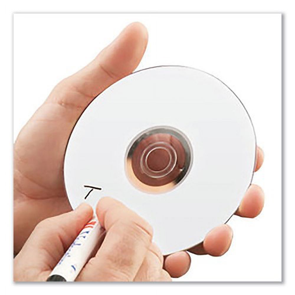 Verbatim CD-R Recordable Disc, 700 MB/80 min, 52x, Spindle, White, 100/Pack - image 3 of 3