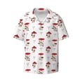 thumbnail image 2 of Lsque Different Mushrooms print Men's Cuban Collar Short Sleeve Shirt Summer Beachwear Casual Button Down Fashionable Vacation Leisure Shirt-Small, 2 of 7