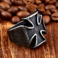 thumbnail image 2 of Men Iron Cross Ring Black Stainless Steel Gothic Fashion Jewelry Accessory Durable Antique Electroplating Type, 2 of 6