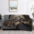 thumbnail image 2 of Yiaed Noble Style Bald Eagle Print Blanket Throw Blanket Soft Cozy Flannel Blanket for Home Bed Sofa Couch Chair-60"x50", 2 of 6