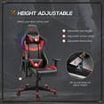 thumbnail image 5 of Vinsetto Racing Gaming Chair with RGB LED Lights, Adjustable Height, Gamer Office Chair, Computer Desk Chair, Black/Red, 5 of 10