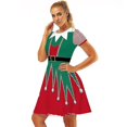 thumbnail image 4 of Robe de Noël pour Femmes Imprimé Rouge Vert Robes de Vacances pour Noël, 4 of 5