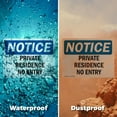 thumbnail image 6 of (2 Pack) Private Residence No Entry OSHA Notice Sign 14 Inch X 10 Inch Indoor / Outdoor Rust-Free Aluminum Metal Signs for Workplace, Workshop, and Construction Site, Made in the USA, 6 of 8