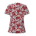 thumbnail image 5 of Wukai Red Hawthorn Casual V-Neck Graphic Tees for Women: Lightweight and Breathable Summer Tops with Stylish Design-Medium, 5 of 8