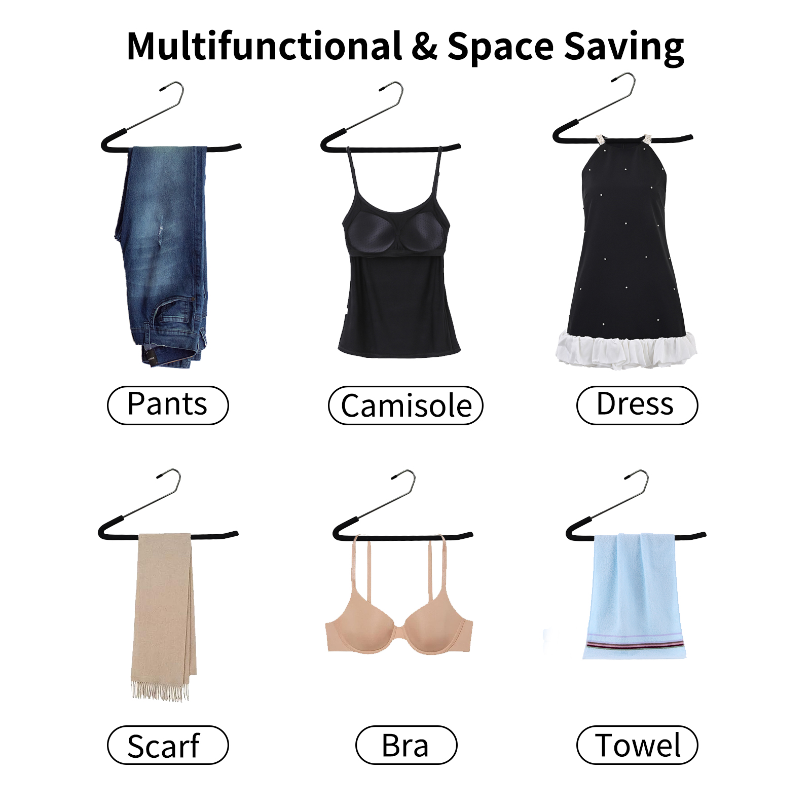 SLMT Pants Hangers Open Ended 10 Pack Heavy Duty Metal Clothes Hangers for Jeans, Trousers, Slacks Non-Slip Sponge Padded No Crease