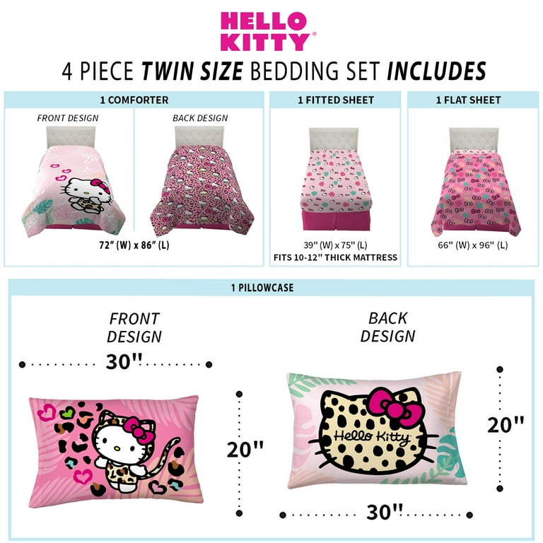 Hello Kitty 4-piece Twin Bedding Set