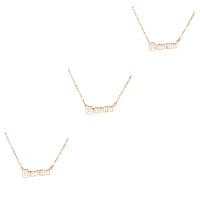 Collar de la amistad Sonducket con letra del signo del zodiaco doce colgante elegante y cómodo oro rosa Geminis