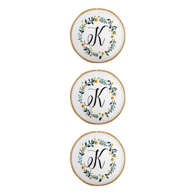 Transemion Flower Embroidery Kit Embroidery Beginner Cross Crafts Stitch Kit Decor Gift 7# 3Set