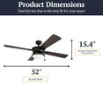 thumbnail image 6 of Prominence Home Auletta 52" Black Indoor/Outdoor Ceiling Fan with 4 Blades, Light Kit, Pull Chains & Reverse Airflow, 6 of 18