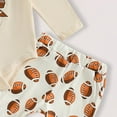 thumbnail image 4 of Hessimy Newborn Outfit Boy Long Sleeve Letter Romper Ribbed Knit Jumpsuit Baby Boy Preemie Coming Home Outfit cow pattern (Beige,3-6 Months), 4 of 5