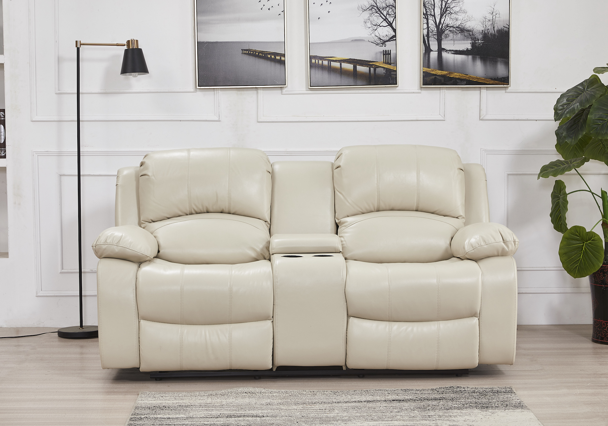 Betsy Furniture Bonded Leather Reclining Sofa Living Room Loveseat ...