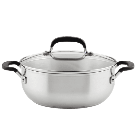 

Stainless Steel Induction Casserole with Lid 4 Quart Brushed Stainless Steel