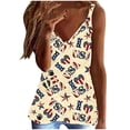 thumbnail image 1 of Moda para mujer Cuello en V Ocio Sin mangas Día de la independencia Impresión Chaleco Tops Fridja  gh5991, 1 of 5