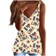 thumbnail image 1 of Moda para mujer Cuello en V Ocio Sin mangas Día de la independencia Impresión Chaleco Tops Fridja  gh5991, 1 of 5