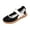 Black, variant on Hook and Loop Sneakers, Color Block Walking Shoes, Women's Retro Platform Mary Jane Shoes Casual Hook and Loop Sneakers Stylish Color Block Walking Shoes Comfort Cushion Footwear, Black 6