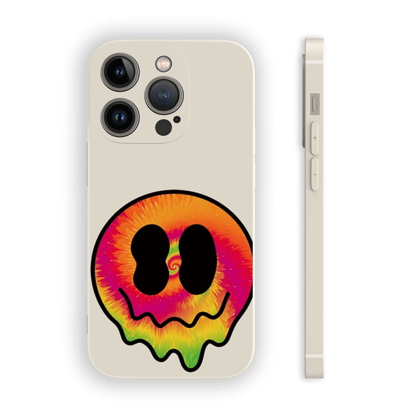 Manténgase a la moda y protegido: funda para teléfono con diseño de arco iris esmerilado de doble capa con ilustraciones extravagantes para iPhone 15 Pro Max 14 13 12 Pro 11