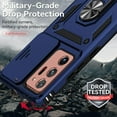 thumbnail image 5 of for Samsung Galaxy Note 20 Ultra Case with Camera Lens Cover HD Screen Protector, -Grade Drop Tested  Ring Holder Kickstand Protective Phone Case for Galaxy Note 20 Ultra 5G (Navy), 5 of 16