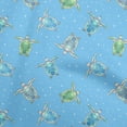 thumbnail image 1 of oneOone Velvet Turquoise Blue Fabric Ocean Turtles With Dot Sewing Craft Projects Fabric Prints By Yard 58 Inch Wide, 1 of 4