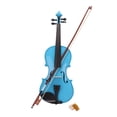 thumbnail image 4 of Ktaxon Sky Blue 4/4 Size Handcrafted Solid Wood Violin with Bow, Rosin, Case for kids who are 12+ and Adult, 4 of 7