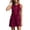 Wine, variant on Atogsazn Womens Summer Button Mini Dress Casual Sleeveless Contrast Trim Loose Dresses A-Line Sundress White XL Fashion