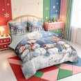 thumbnail image 2 of Manfei Vintage Santa Claus 7 Pieces Full Size Bedding Sets,Christmas Happy Holiday Full Size Bed in a Bag,Light Gray Reversible, 2 of 7