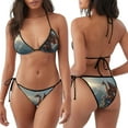 thumbnail image 3 of Naloa Red Dragon Mountain Sunrise Print Women Halter Bikini Set ,Two Piece Triangle Swimsuit,Tie Bathing Suit,Sexy Triangle Two Piece Swimwear, 3 of 5