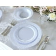 thumbnail image 5 of " OCCASIONS " 50 Plates Pack (25 Guests) Vintage Wedding Party Disposable Plastic Plate Set -25x10.25'' Dinner +25x7.5'' Salad/Dessert plates (Portofino Plain Blue), 5 of 8