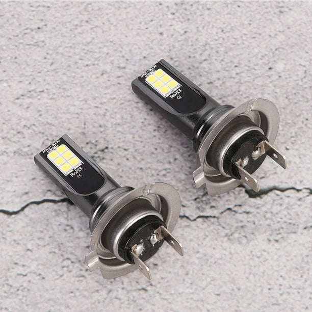 Bombillas de faro LED H7-2pcs 12LED Faro de faro de coche 3000K 24W 1000LM Luz de niebla alta brillante Ecomeon no