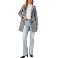 thumbnail image 2 of INSPIRE CHIC Women's Coat Solid Color Toggle Button Fully Lined Hooded Coat L Flower Gray, 2 of 6