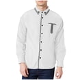 thumbnail image 2 of Timegard Mens Shirts Fall Button down Long Sleeve Shirts Drop Shoulder Work Business Casual Loose Tops, 2 of 5