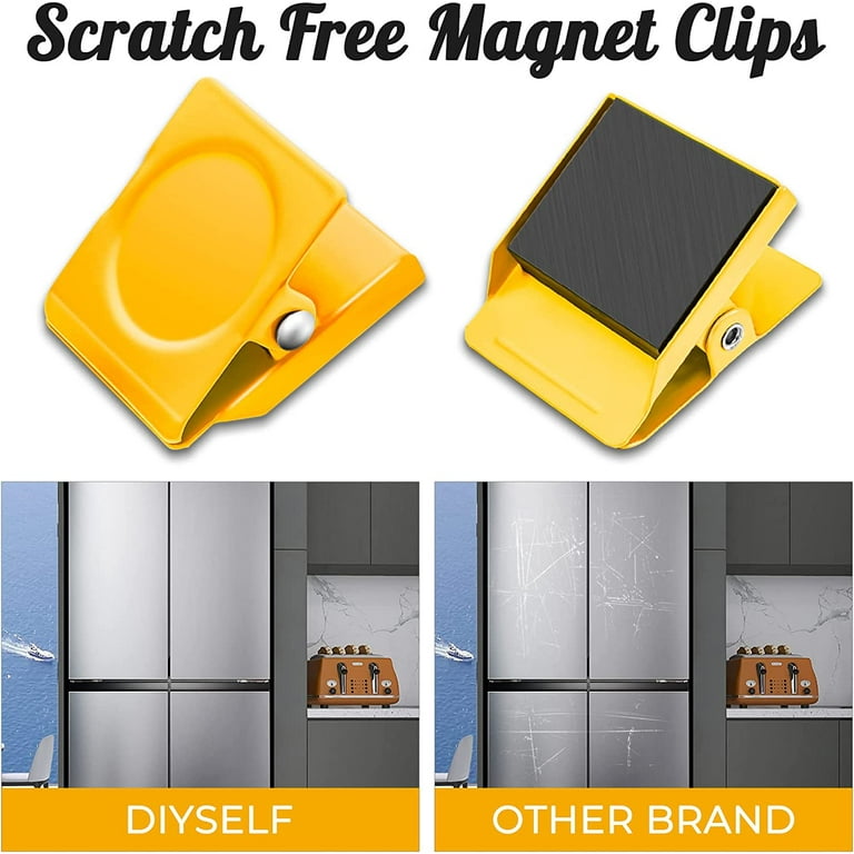 24 Pack Magnetic Clips Heavy Duty, Magnet Clips for Fridge, Whiteboard, Office, Refrigerator Magnets No Scratch Clip Magnets for Hanging Photos