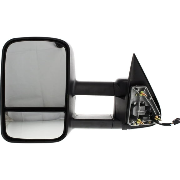Kool Vue Towing Mirror Compatible With 2000, 2002-2006 Cadillac Escalade 2007 Chevrolet Silverado 1500 Classic Left Driver Side Heated w/ Blind Spot Corner Glass Textured Black
