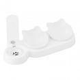 thumbnail image 2 of 3 in 1 Cat Bowl Set Detachable with 500ml Waterer Bottle 15 degree Tilted Dishes White, 2 of 8