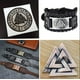 thumbnail image 5 of Pulsera de cuero hombre mujer, Brazalete Vikingo Guerrero Valknut, ajustable para Hombre Mujer Novio Pareja Enamorado. Amuleto Nórdico MADIOLA Vikingo Valknut, 5 of 6