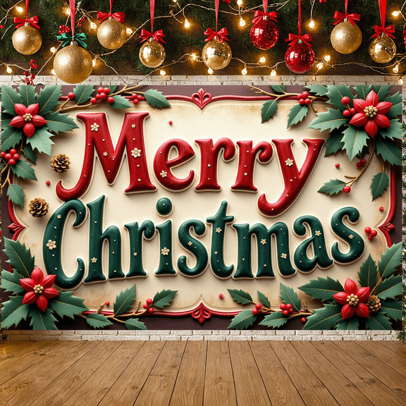 Festive Design Merry Christmas Holiday Banner Decorative Christmas Elements for Holiday Celebration Indoor Outdoor Event