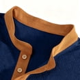 thumbnail image 5 of GrmtClth Men's Color Block Henley Shirt Stand Collar Short Sleeve Casual Button Top with Contrast Trim Navy XL, 5 of 9