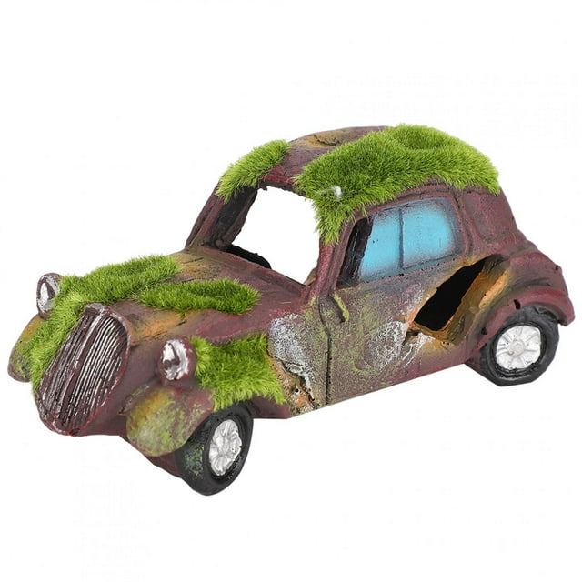 Oubit Fish Tank Landscape Decoration,Resin Vintage Flocking Car Aquarium Landscape Decoration Fish Tank Ornament Class Leading Features