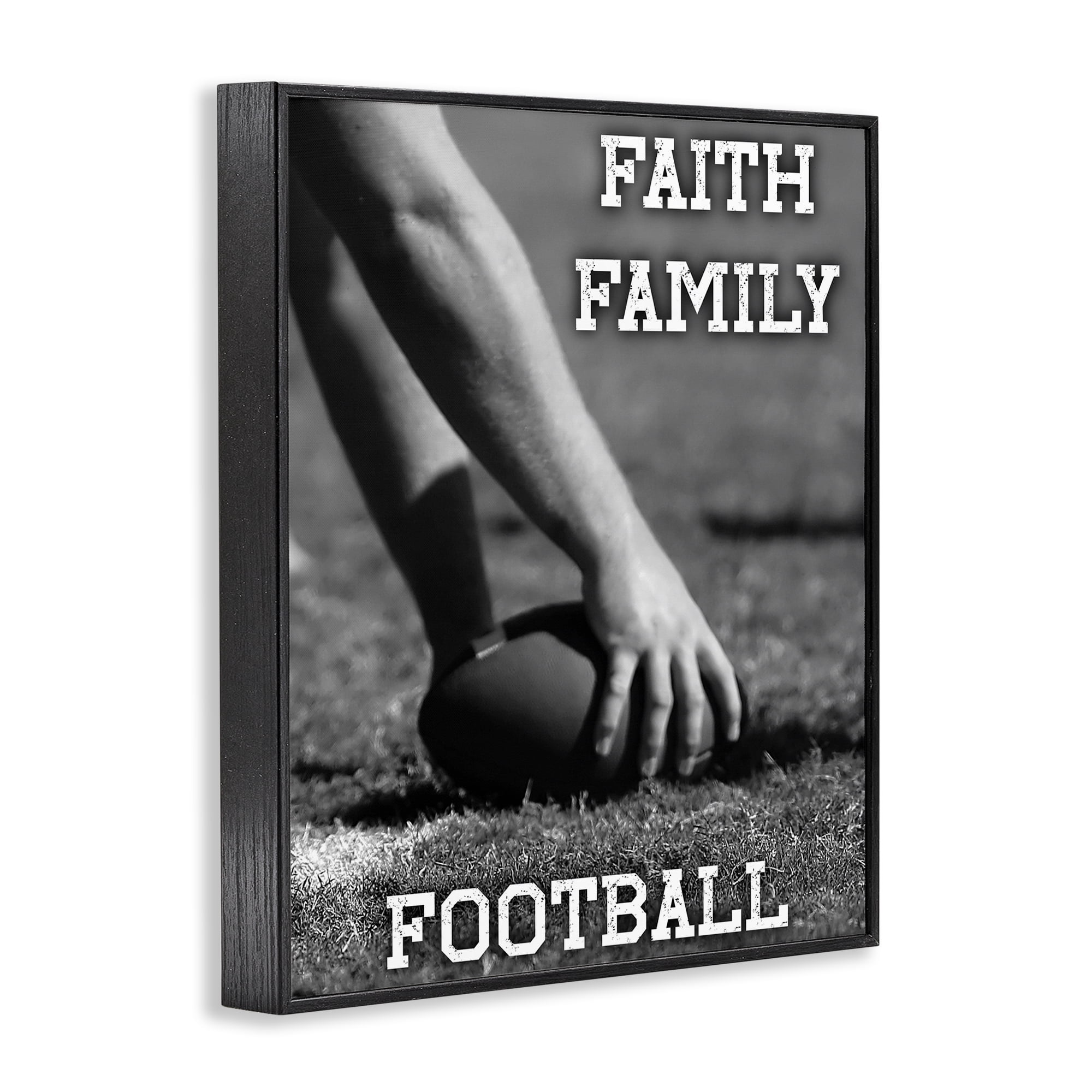 Stupell Industries Faith Family Football Hike Black Framed Giclee Art, design by Marcus Prime