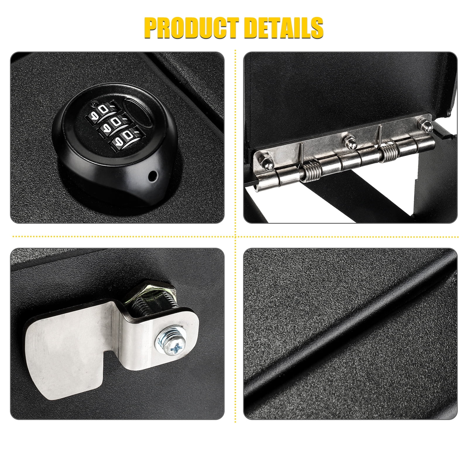 3mirrors Center Console Safe Gun Safe Box with Springs Hinge Compatible with Toyota Tundra 2022-2024 & Sequoia 2023-2024