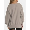 thumbnail image 6 of Women Oversized Sweatshirts Crewneck Side Slit Pullover Long Sleeve Casual Tops, 6 of 7