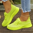 thumbnail image 2 of Sneakers for Women Lightweight Mesh Lace up Outdoor Running Shoes Casual Slip on Soft Sole Walking Shoes Breathable Athletic Shoes Yellow Size 9, 2 of 9