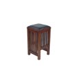thumbnail image 5 of Variety 13 x 13 x 24 Inch Leather Upholstered Wooden Backless Barstool with Slatted Sides and Square Seat in Dark Brown, 5 of 7