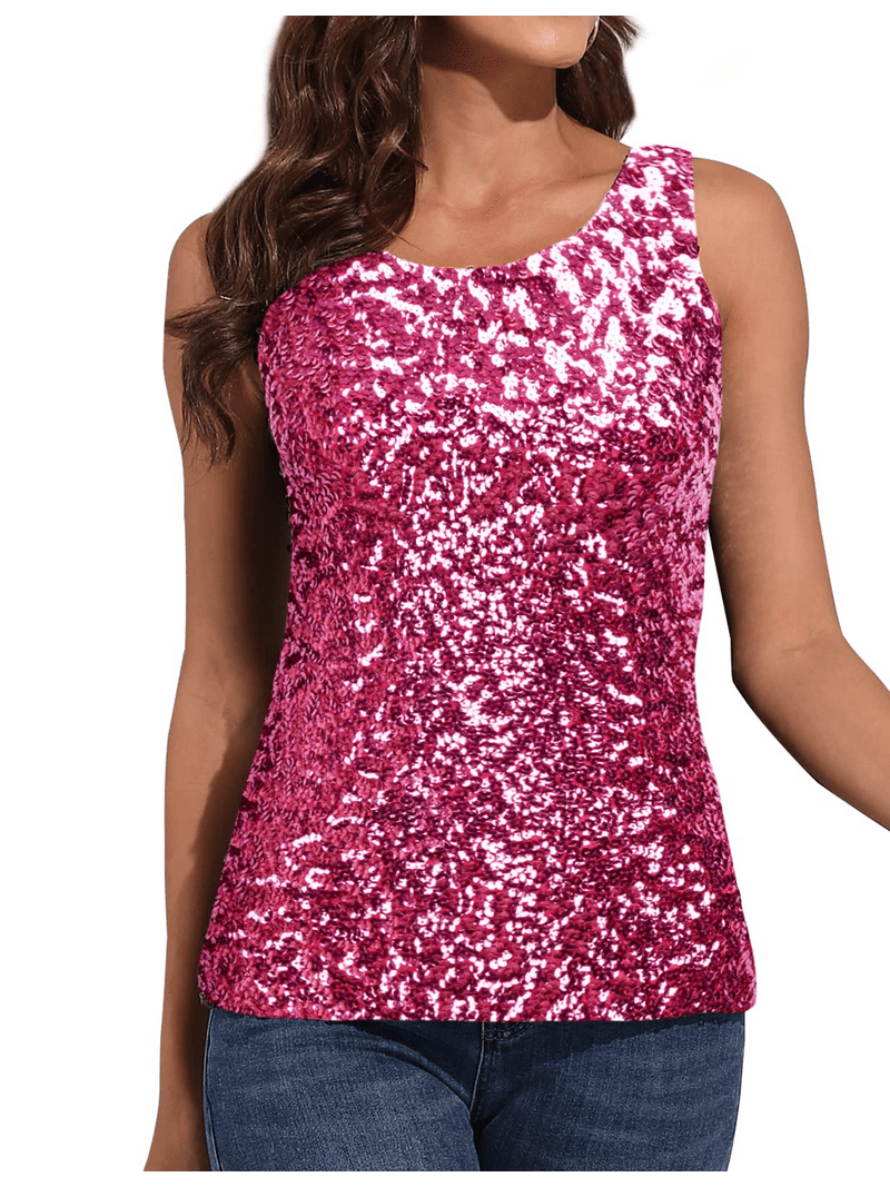 トップス meltthelady mirror ball camisole silver iiniim Women's Shiny Metallic Camisole, U Neck, Racerback