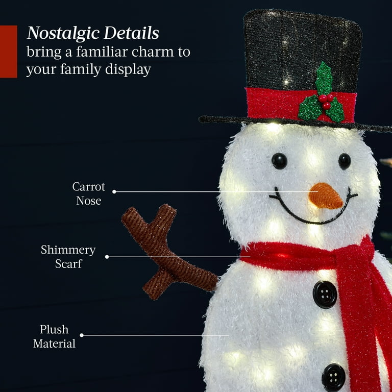 Snow Man - S  Best Choice Products 3-Piece 2D Lighted Snowman Family Set